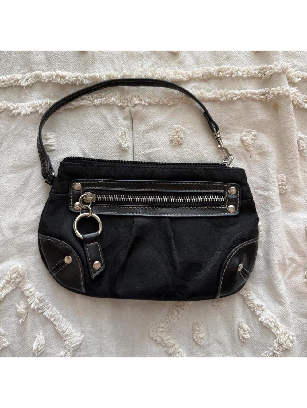 Vintage Y2K Black Monogram Wristlet